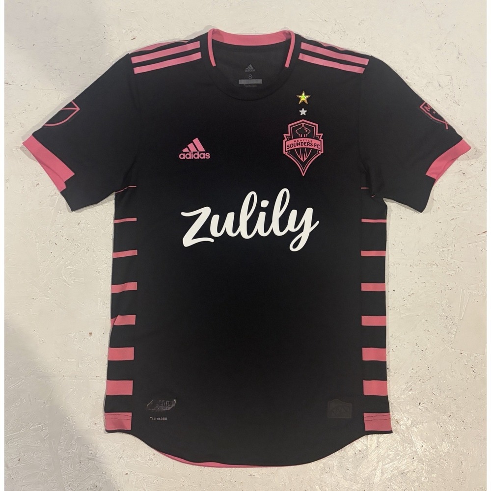 Adidas Seattle Sounders FC Authentic Black Pink Nightfall Soccer Jersey Mens S